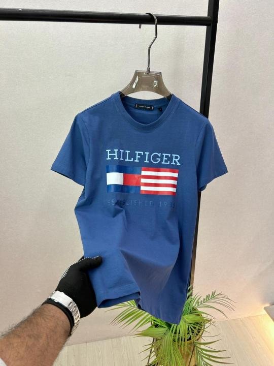 Tommy Hilfiger Blue Premium Round Neck T-shirt F3748-bu Price in India - Buy at Bootery - Image 3