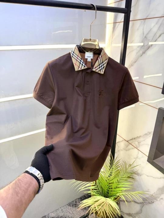 Buy Burberry Brown Polo Premium Collar Neck T-shirt With Brand Carry Bag F3764-br Online in India - Bootery - Image 3