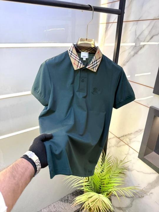 Burberry Green Polo Premium Collar Neck T-shirt With Brand Carry Bag F3764-gr Price in India - Buy at Bootery - Image 3