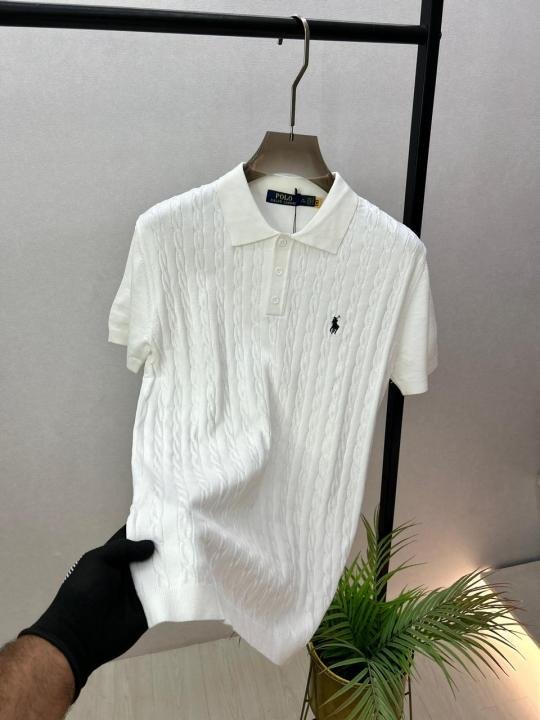Ralph Lauren Polo Imported Knitted White Super Premium Collar Neck T-shirt F3560-wh - Best Price Online - Style 1 - Bootery - Image 3