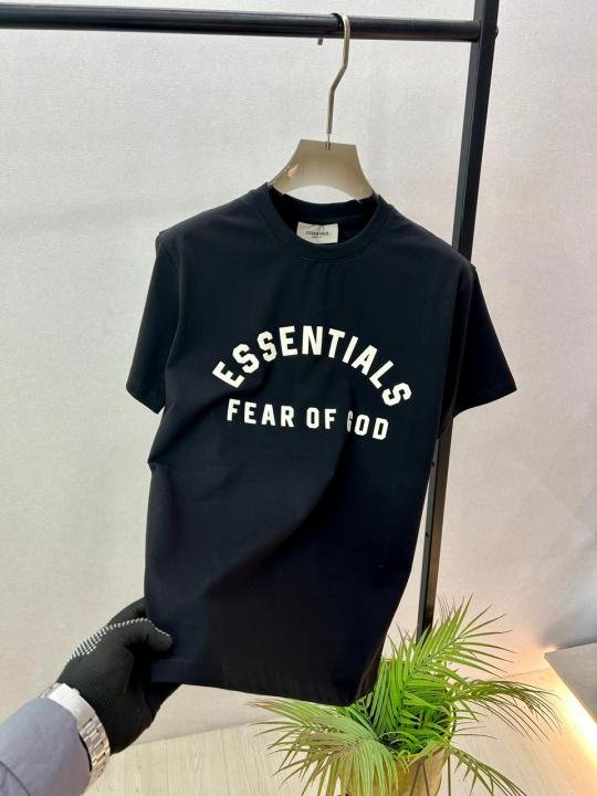 Buy Fear Of God Essential Fear Of God Round Neck Super Premium Black T-shirt F3670-bl Online in India - Bootery - Image 3