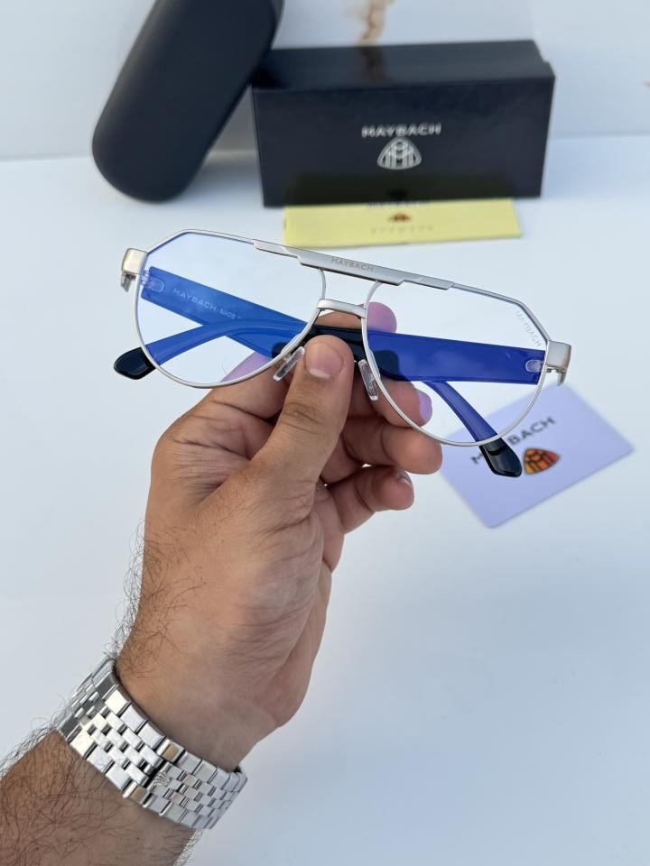 Maybach 7346 Silver Plano Sunglasses | Premium Sunglasses - Image 3