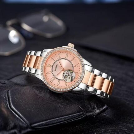 Fossil Architect Automatic Two-Tone Copper Pink Dial Watch Price in India - Buy at Bootery