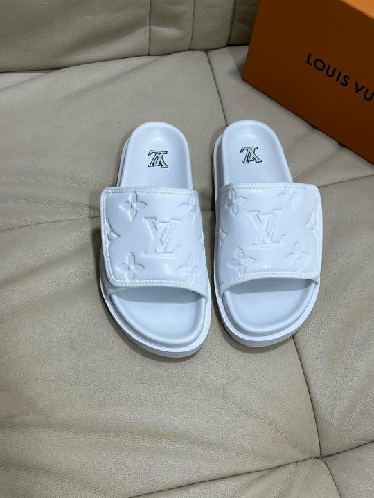 Louis Vuitton Lv Leather Miami Mules Wide Front Strap Logo Premium Slides Shoes - Best Price Online - Bootery - Image 10