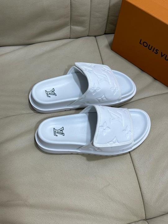 Louis Vuitton Lv Leather Miami Mules Wide Front Strap Logo Premium Slides Shoes - Best Price Online - Bootery - Image 6