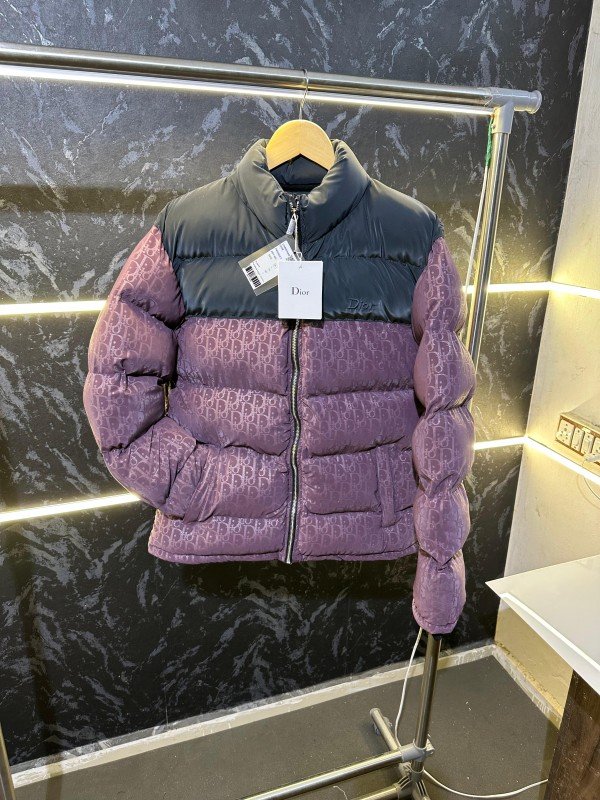 Christian Dior Premium Puffer Jacket Maroon