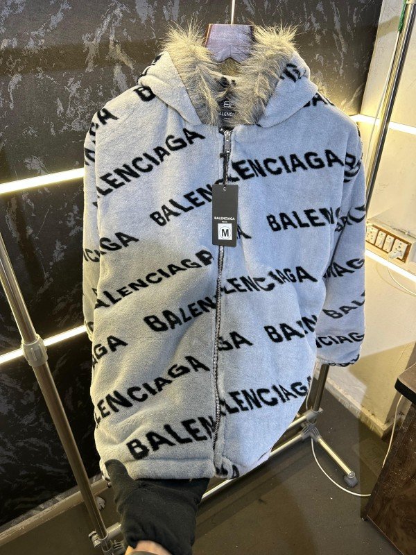 Buy Balenciaga Premium Furr Jacket Store Article Grey Online in India - Bootery - Image 3