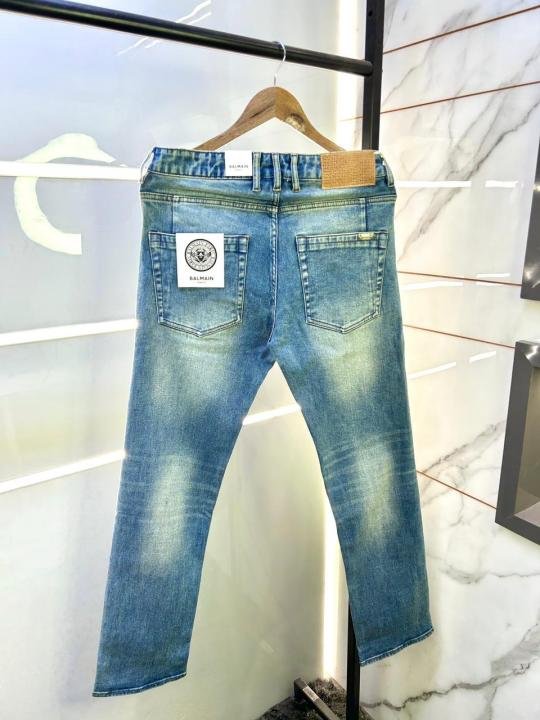 Balmain Paris Imported Light Blue Super Premium Denim Jeans F3005-b2 - Best Price Online - Bootery - Image 3