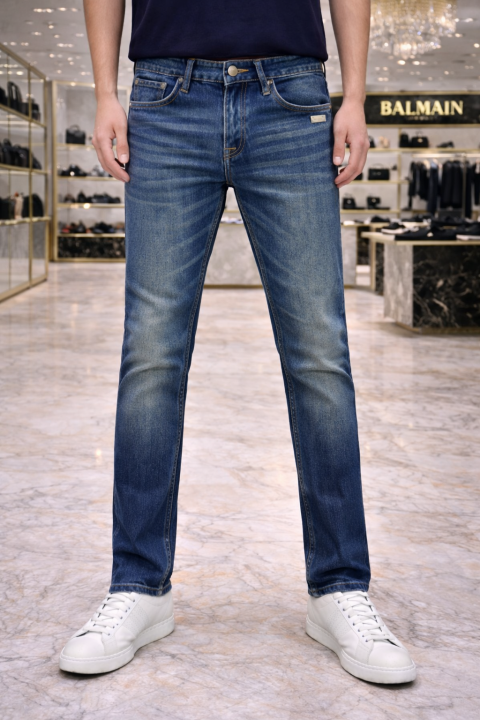 Balmain Paris Imported Dark Blue Super Premium Denim Jeans F3005-b3 - Image 7