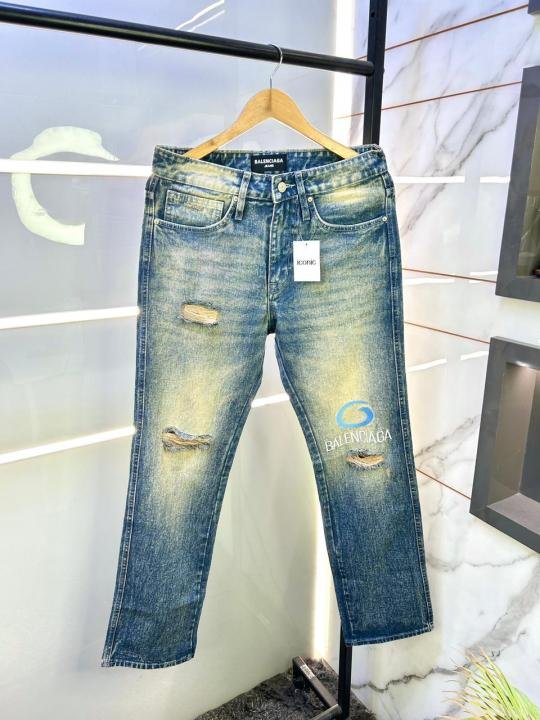 Balenciaga Imported Super Premium Blue Denim Jeans F2957-bu - Image 7