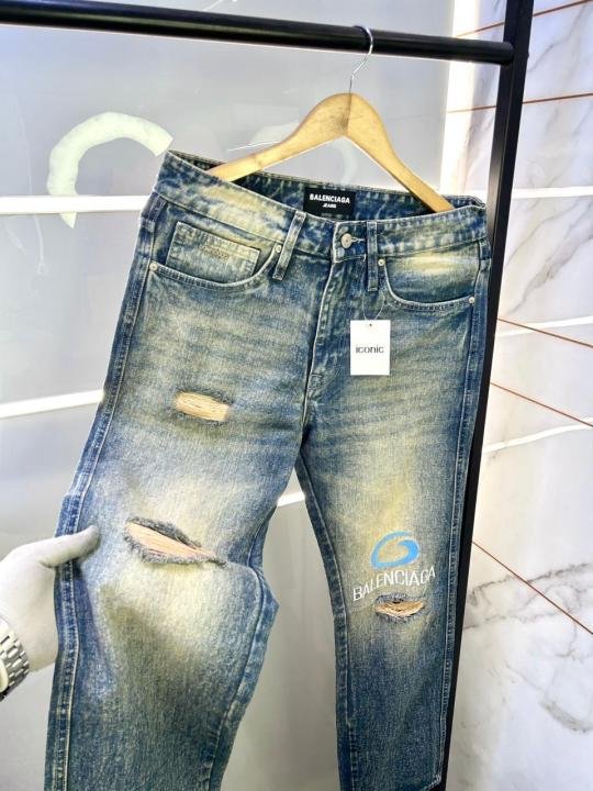 Balenciaga Imported Super Premium Blue Denim Jeans F2957-bu - Image 6