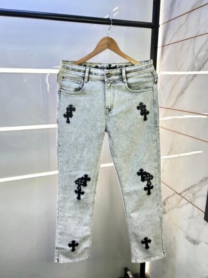 Chrome Hearts Light Grey Imported Super Premium Denim F2969-lgy Price in India - Buy at Bootery