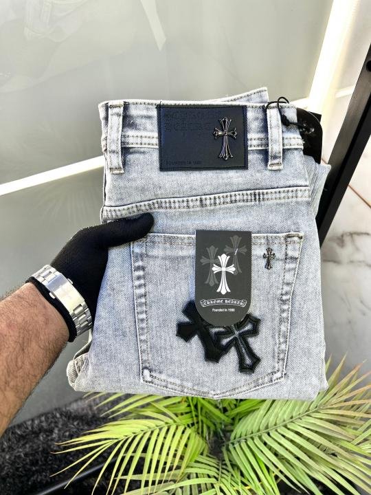 Chrome Hearts Light Grey Imported Super Premium Denim F2969-lgy Price in India - Buy at Bootery - Image 4
