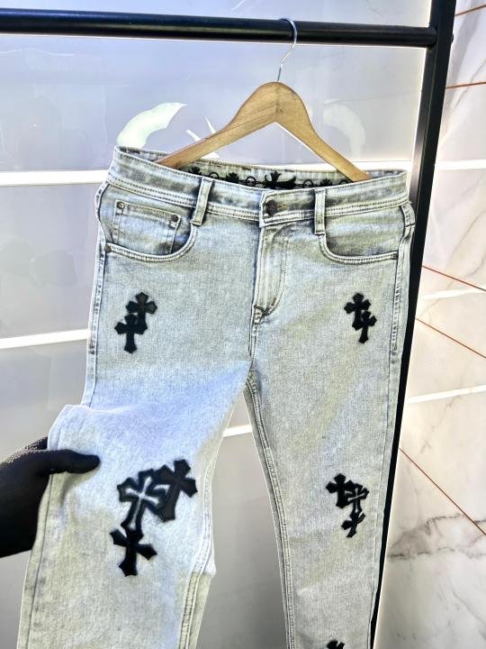 Chrome Hearts Light Grey Imported Super Premium Denim F2969-lgy Price in India - Buy at Bootery - Image 3