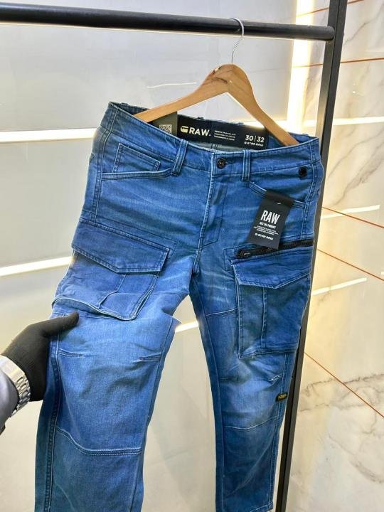 G-star Raw Imported Blue Super Premium Denim Cargo F3063-a1 - Image 3