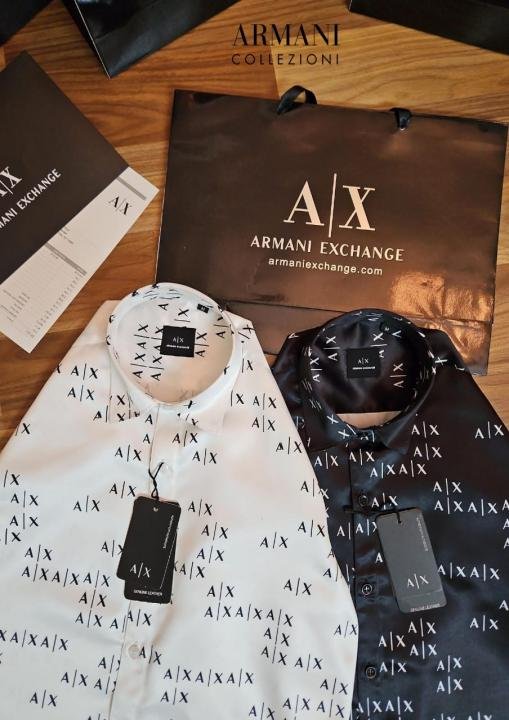Armani Exchange Monogram Premium Shirt With Original Box Carry Bag Price in India - Style 1 - Buy at Bootery - Image 3