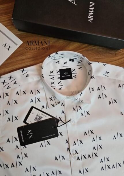 Armani Exchange Monogram Premium Shirt With Original Box Carry Bag - Best Price Online - Style 2 - Bootery