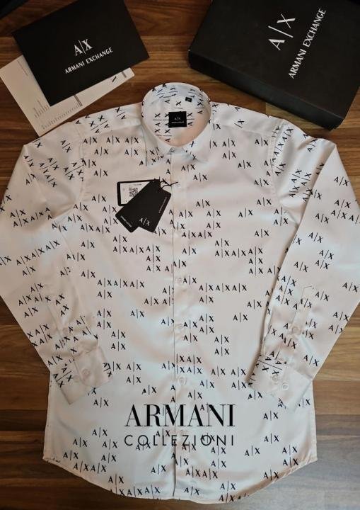 Armani Exchange Monogram Premium Shirt With Original Box Carry Bag - Image 3