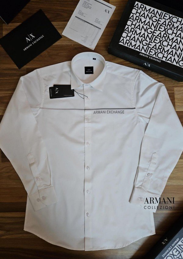Armani Exchange Reflective Premium Shirt With Box Packing White Ax871 - Image 4