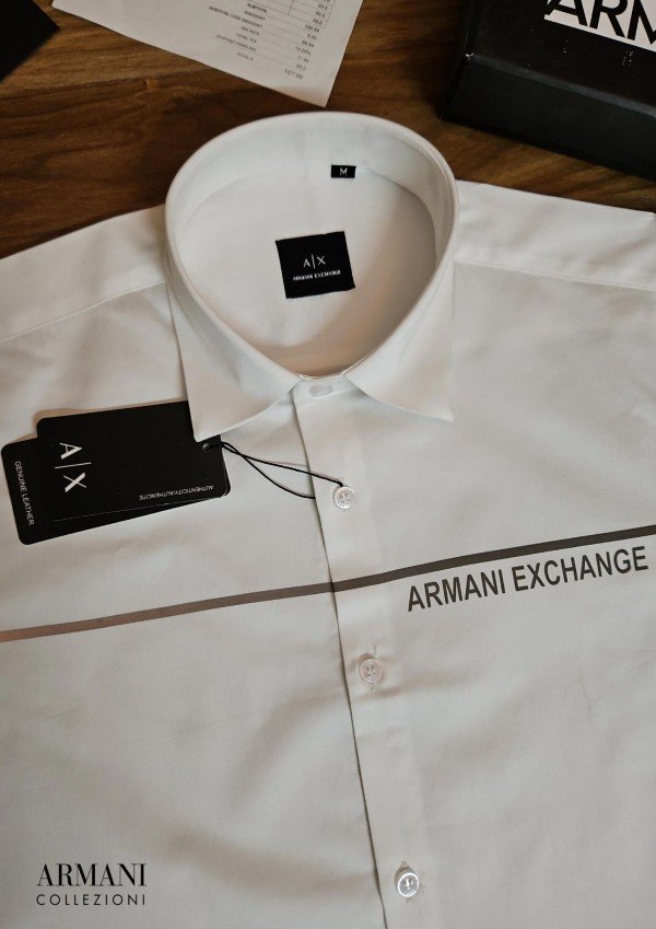 Armani Exchange Reflective Premium Shirt With Box Packing White Ax871 - Image 3