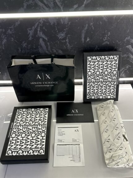Buy Armani Exchange Embroidery Print Premium Shirt With Original Box Black Online in India - Bootery - Image 2