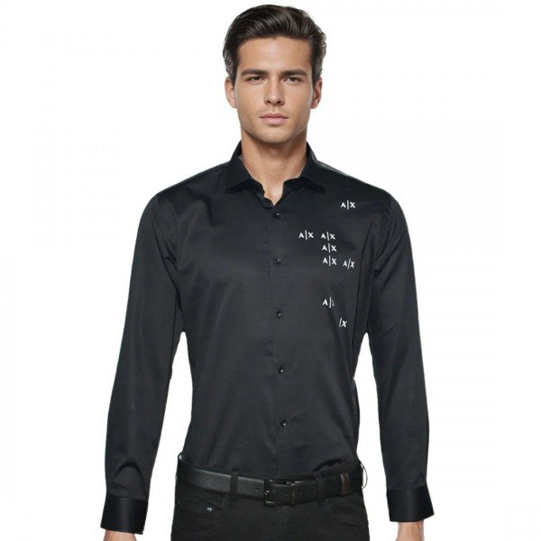 Armani Exchange Arman.i Exchange Current Store Article Shirt With Original Packing Black - Image 5