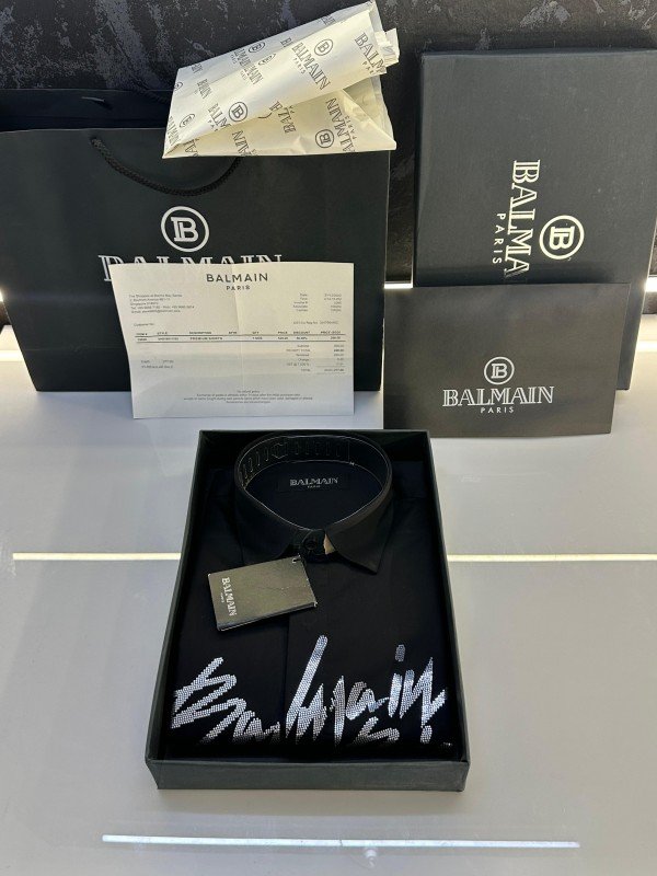 Buy Balmain Paris Store Article Shirt With Original Packing Black Online in India - Bootery - Image 5
