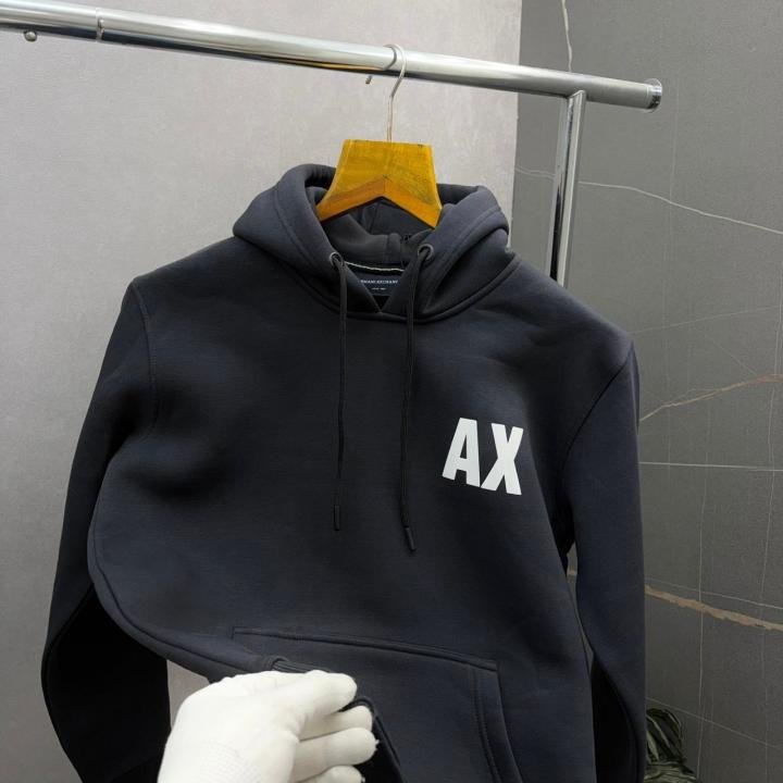 Armani Exchange Ax Dark Grey Premium Hoodie 504 - Image 3