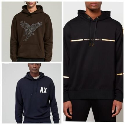 Armani Exchange Ax Navy Blue Premium Hoodie 504 Price in India - Buy at Bootery - Image 2