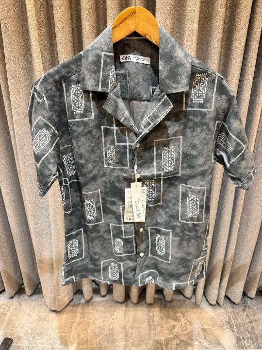 Zara Grey Imported Premium Printed Shirt Price in India - Buy at Bootery - Image 3