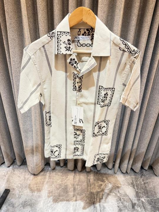 Zara Blue Imported Premium Printed Shirt - Best Price Online - Style 1 - Bootery - Image 3