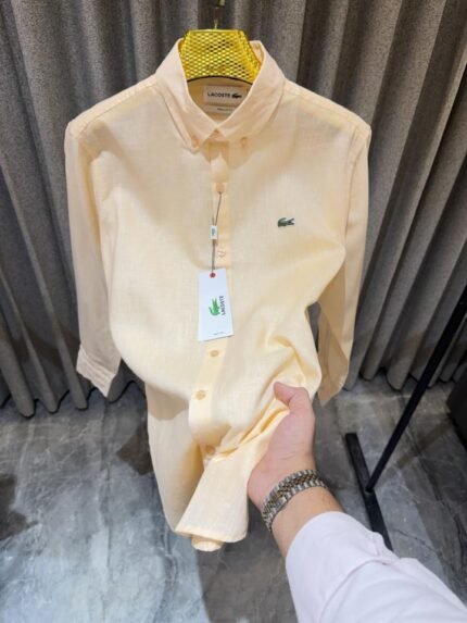 Lacoste Lightorange Pure Linen Shirts - Best Price Online - Bootery - Image 2