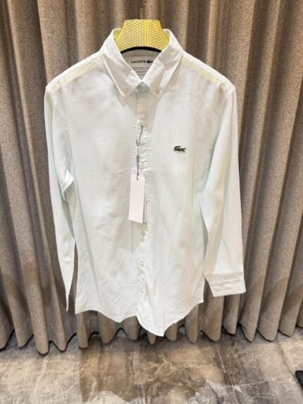 Lacoste Lightgreen Pure Linen Shirts Price in India - Buy at Bootery