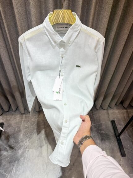 Lacoste Lightgreen Pure Linen Shirts Price in India - Buy at Bootery - Image 2