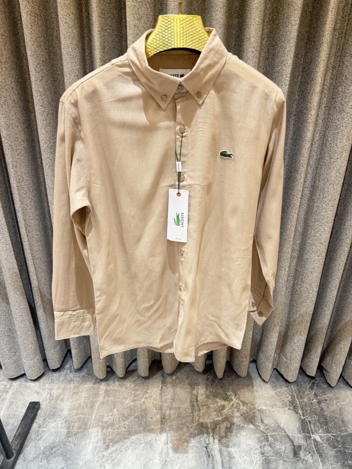 Lacoste Beige Pure Linen Shirts