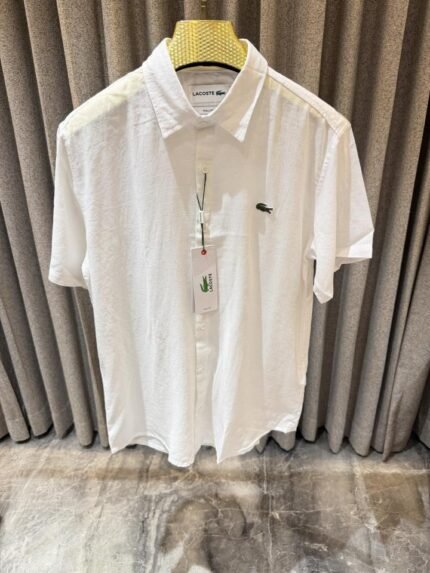 Buy Lacoste White Pure Linen Half Sleeves Shirt Online in India - Bootery