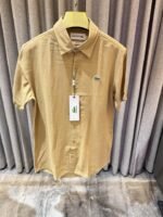 Lacoste Beige Pure Linen Half Sleeves Shirt Price in India - Buy at Bootery