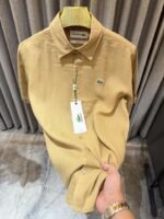Lacoste Beige Pure Linen Half Sleeves Shirt Price in India - Buy at Bootery - Image 2