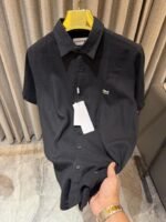 Lacoste Black Pure Linen Half Sleeves Shirt - Best Price Online - Bootery - Image 2