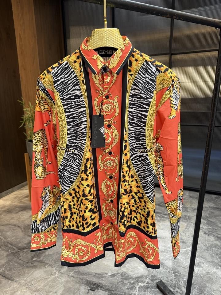 Versace Versac E Red Tiger Printed Premium Quality Shirts