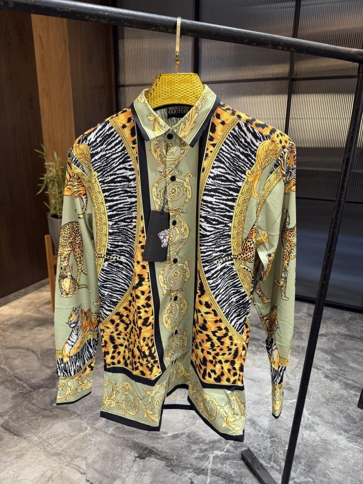 Versace Versac E Green Tiger Printed Premium Quality Shirts