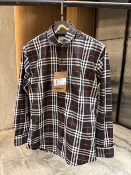 Buy Burberry Black White Checks Classic Printed Premium Shirt Online in India - Bootery