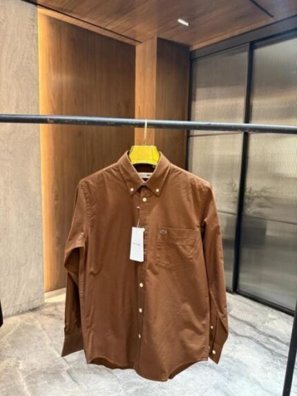 Lacoste Brown Premium Super Soft Cotton Shirt - Best Price Online - Bootery