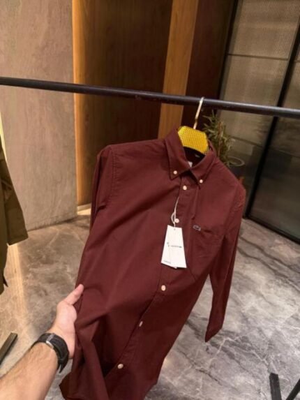 Lacoste Dark Brown Super Soft Cotton Shirt - Best Price Online - Bootery - Image 2