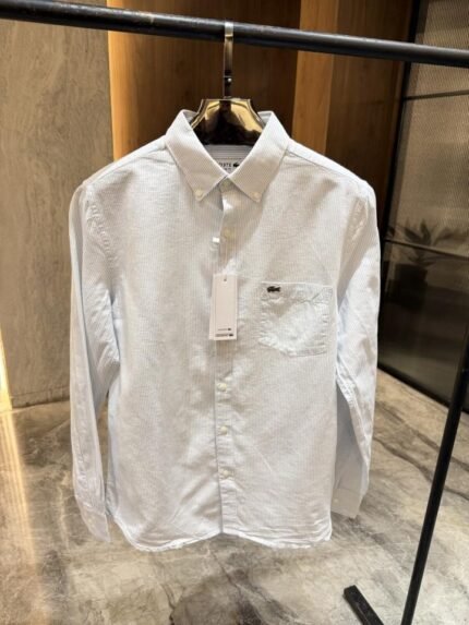 buy lacoste sky blue pure linen shirt for men online - Bootery - Men's Shoes, Watches, Clothing & Accessories