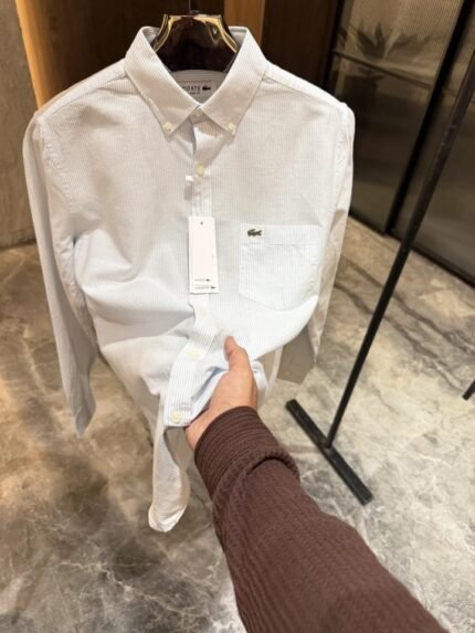 buy lacoste sky blue pure linen shirt for men online - Bootery - Men's Shoes, Watches, Clothing & Accessories