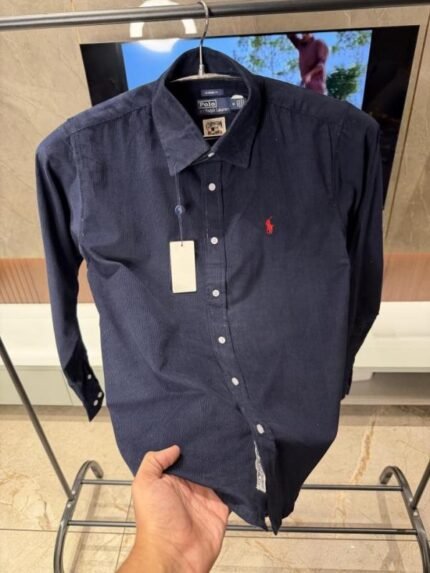 Buy Ralph Lauren Navy Blue Cod Roy Fabric Imported Shirt Online in India - Bootery - Image 2