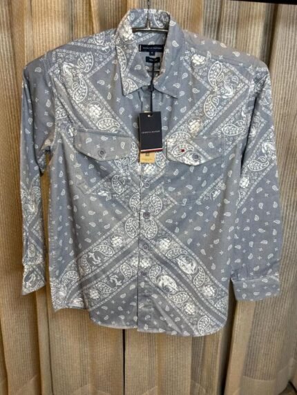 Tommy Hilfiger Grey Printed Premium Shirt Price in India - Buy at Bootery