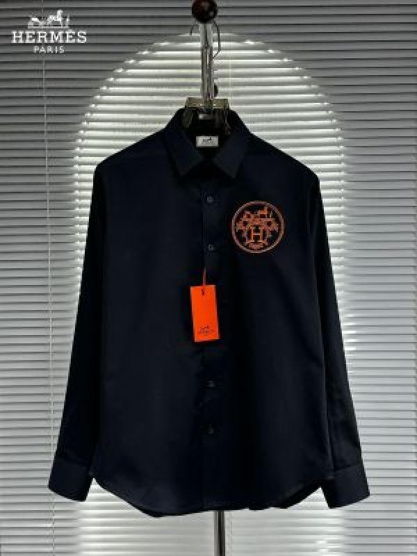 Buy Hermes Black Premium Embroiderd Imported Shirt With Box Online in India - Bootery