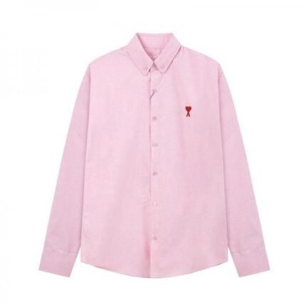 Ami Paris Pink Premium Imported Red Logo Shirt Price in India - Buy at Bootery